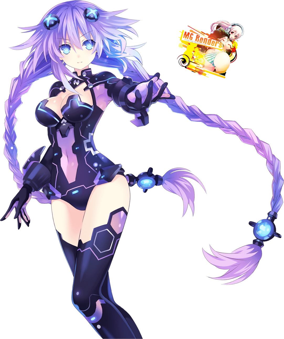 Hyperdimension Neptunia - Neptune (Purple Heart) Render 16 - Anime